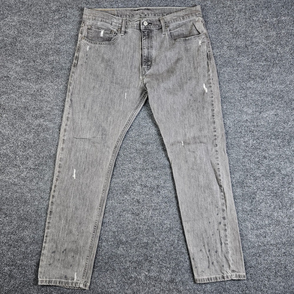 Levi's 512 Jeans Mens 36x32(30) Slim Taper Fit Denim Distressed Paint Splatter‎